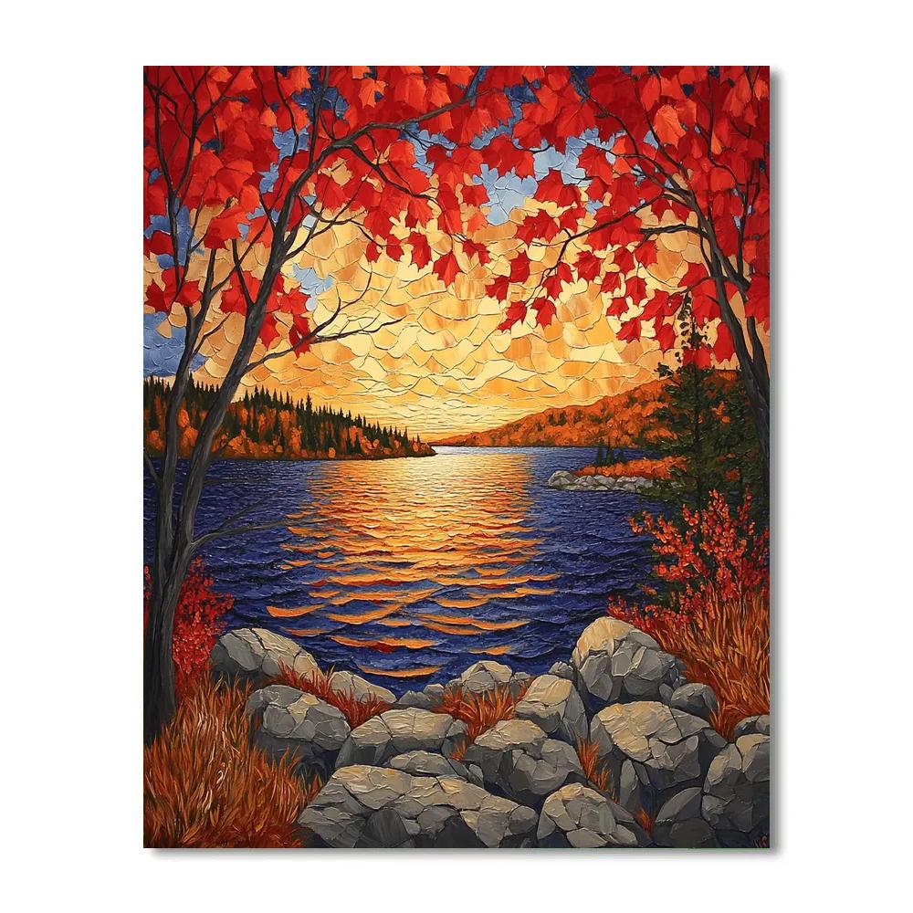 A.Y. Jackson Inspired Algoma Maple Screen DIY paint by numbers