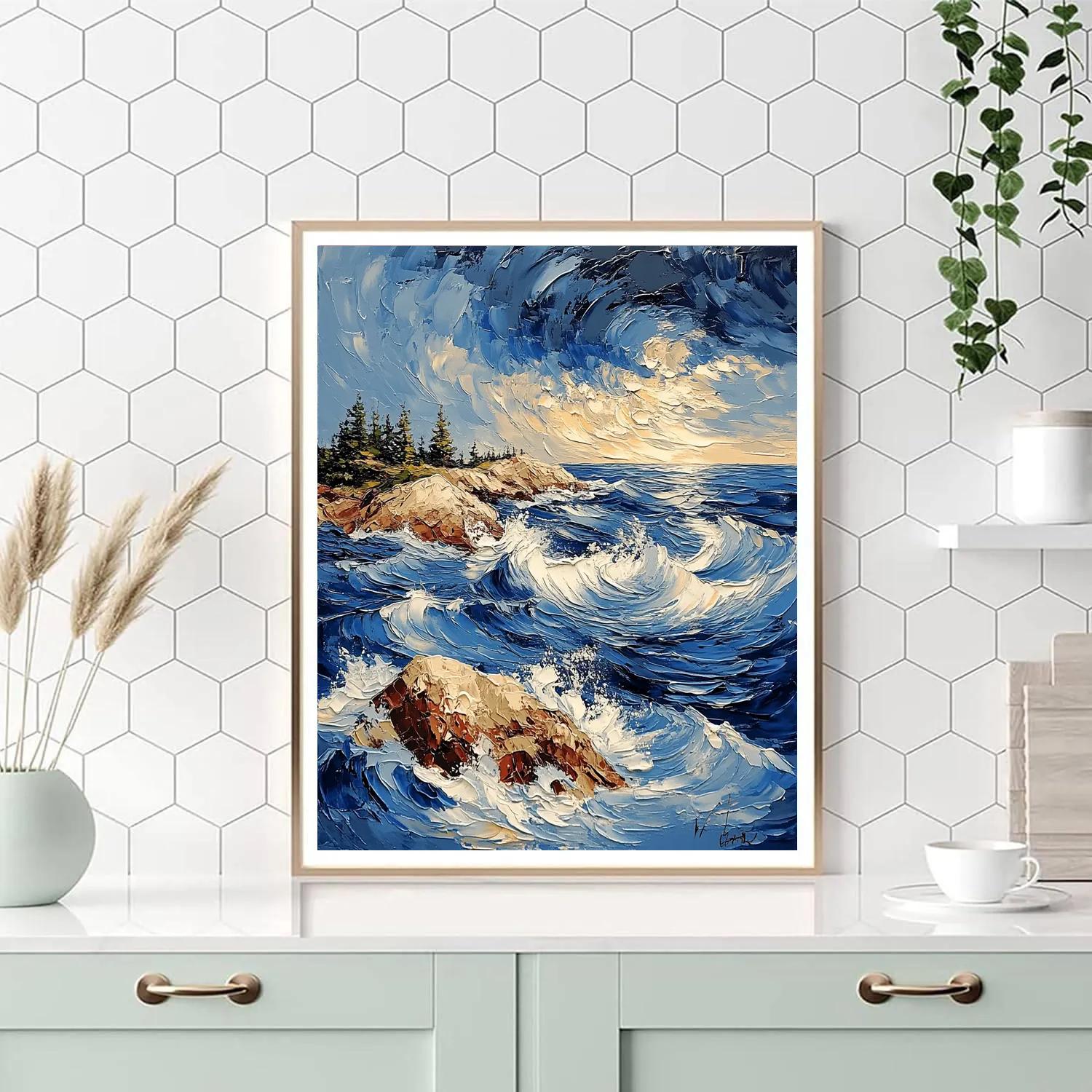 Arthur Lismer Inspired Georgian Bay Stormline Paint by numbers art