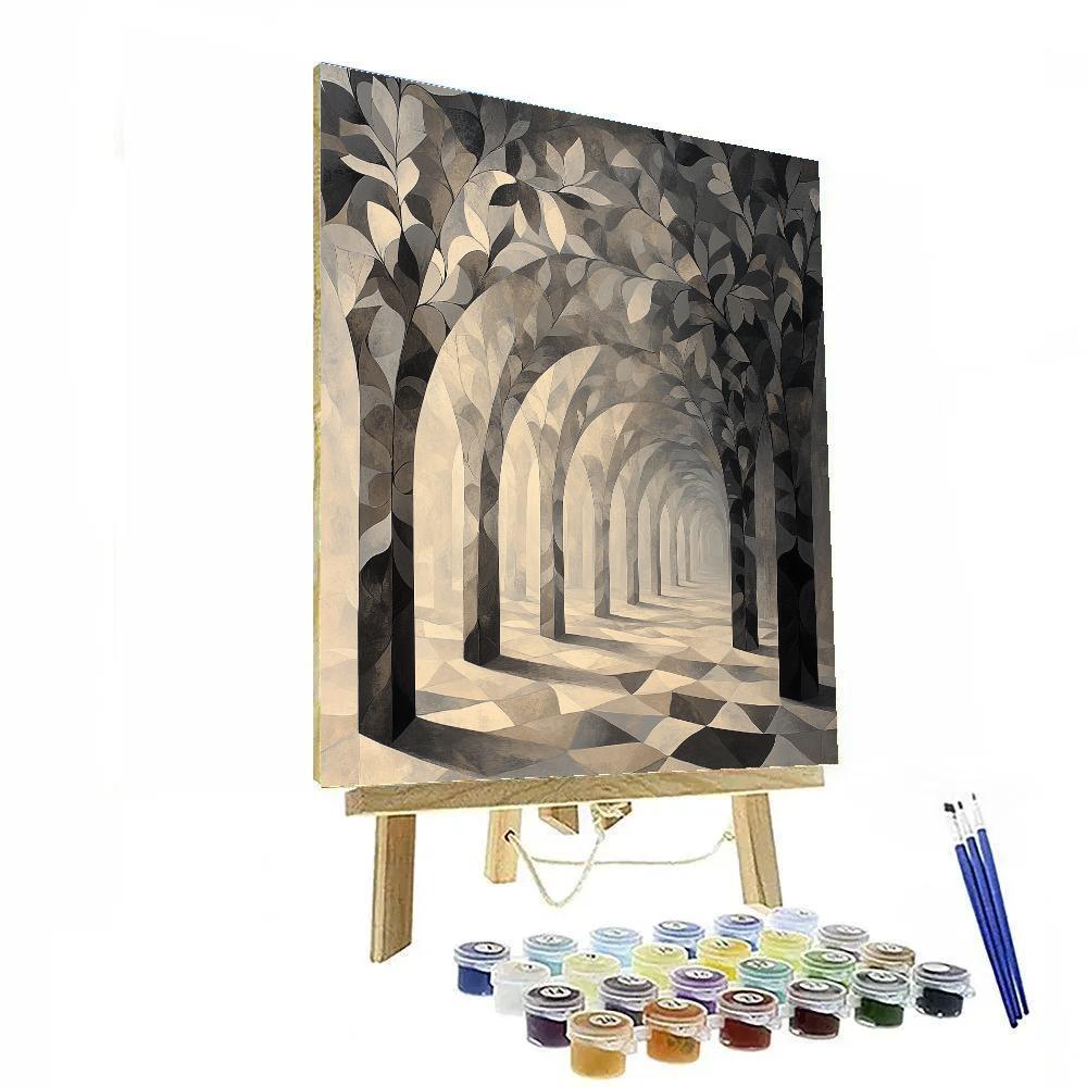 M.C. Escher Inspired Fractal Orchard Of Shadows Paint by numbers kits