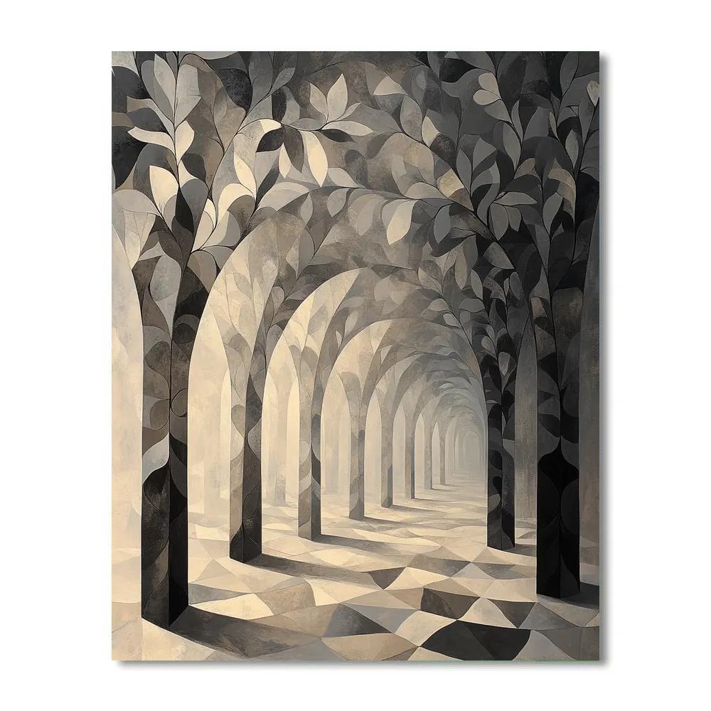 M.C. Escher Inspired Fractal Orchard Of Shadows Paint by numbers kits