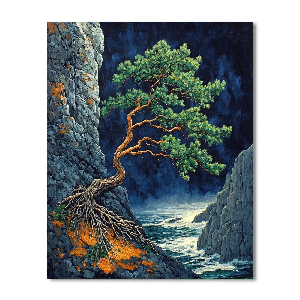 Arthur Lismer Inspired Windbent Pines On Crag Paint by numbers art