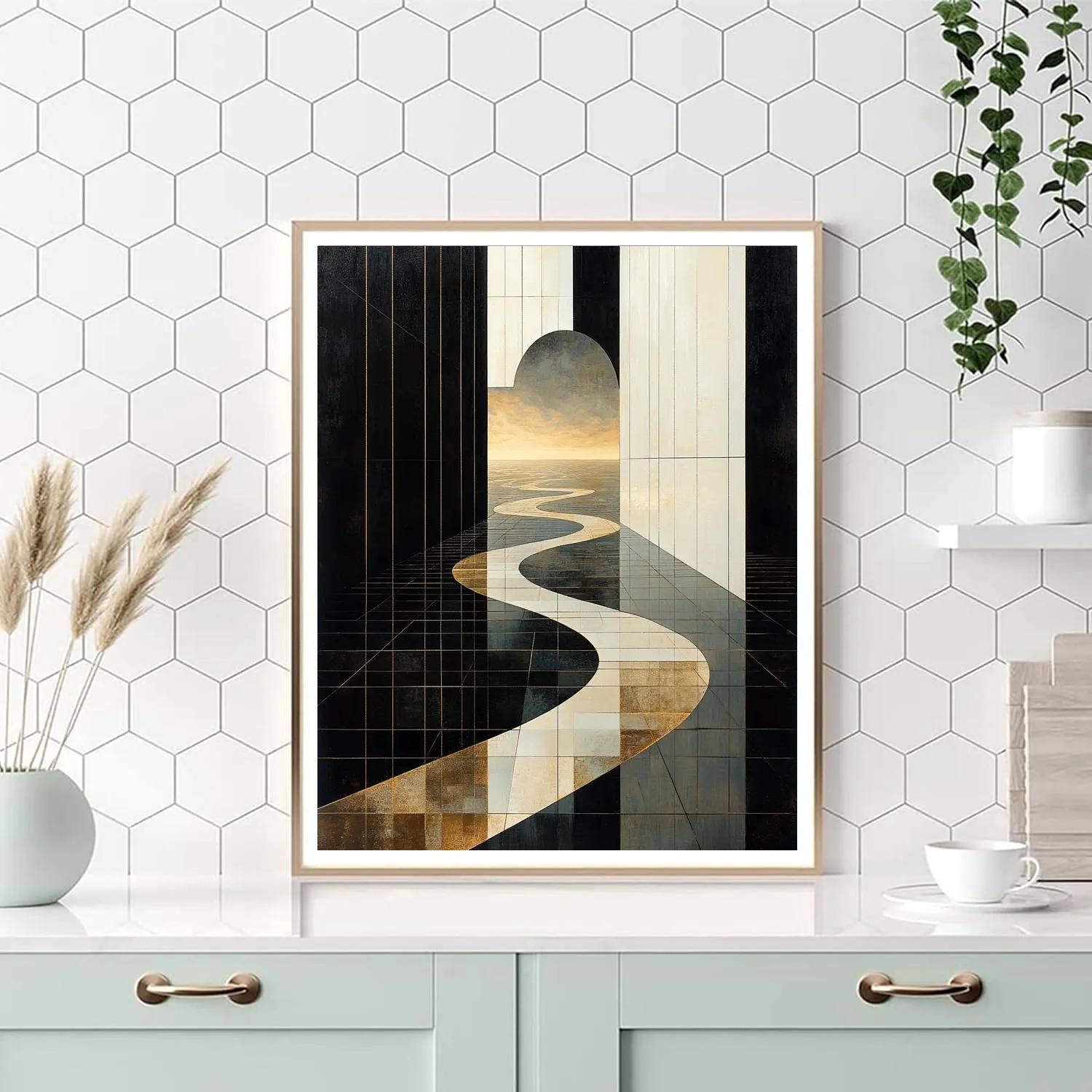 M.C. Escher Inspired Clockwork Horizon Of Mirrors paint by color