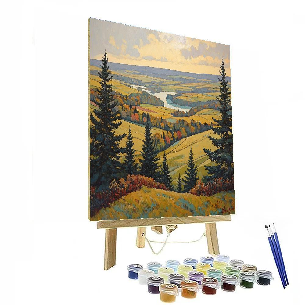 A.Y. Jackson Inspired Quebec Morning Mist paint by color