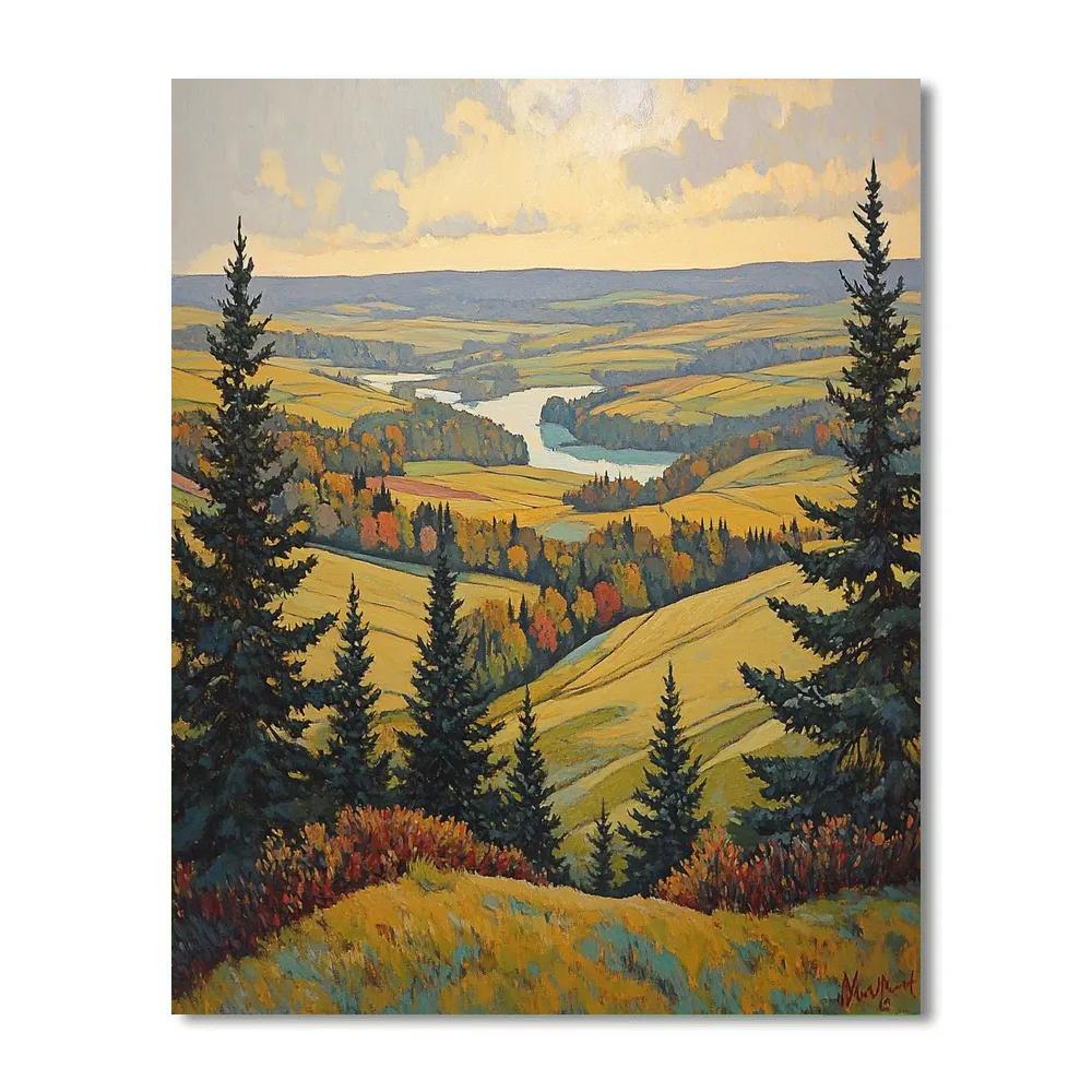 A.Y. Jackson Inspired Quebec Morning Mist paint by color