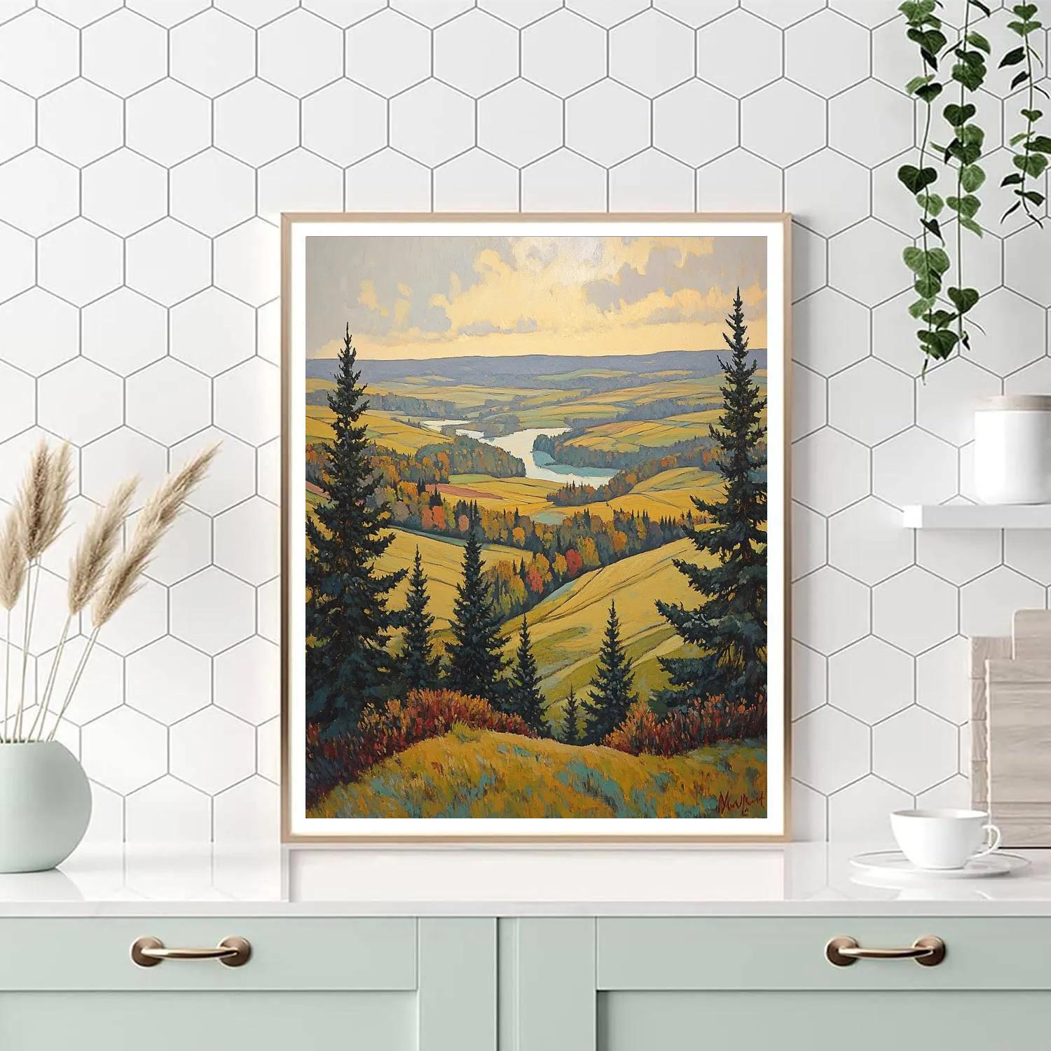 A.Y. Jackson Inspired Quebec Morning Mist paint by color