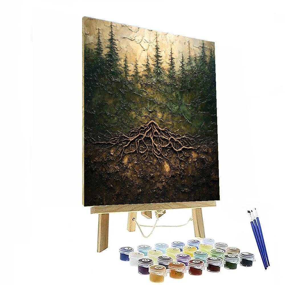 Arthur Lismer Inspired Tangled Understory And Roots paint by number