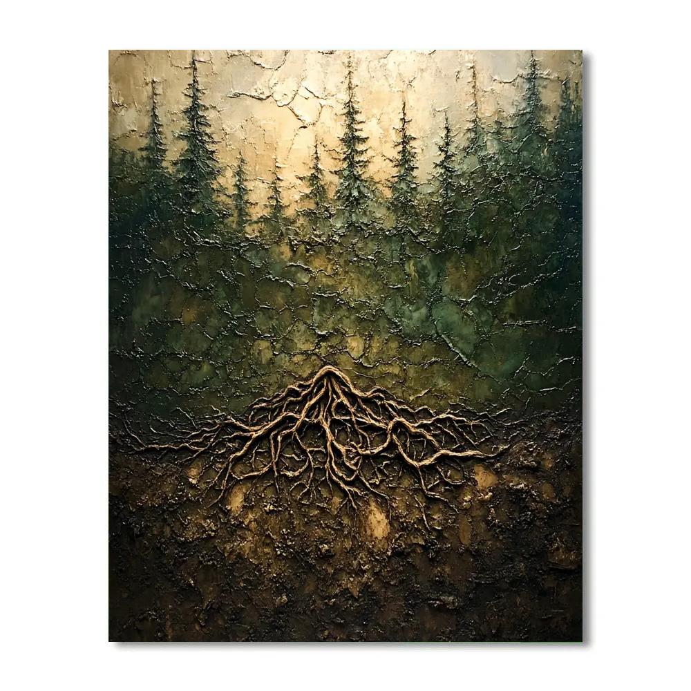 Arthur Lismer Inspired Tangled Understory And Roots paint by number