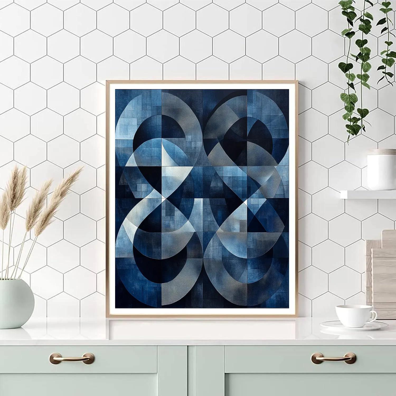 M.C. Escher Inspired Lunar Lattice Of Paradoxes Number painting