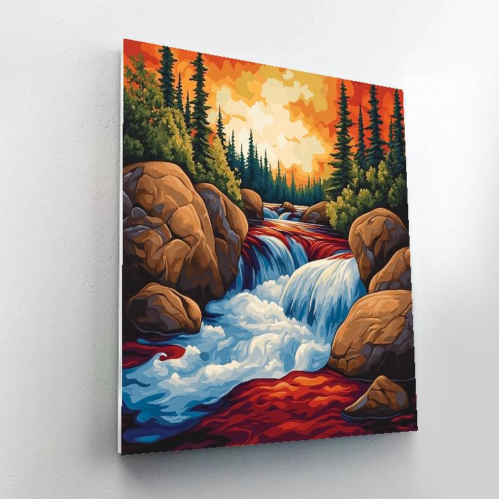 A.Y. Jackson Inspired Algonquin Rapids Rhythm Painting by numbers kit