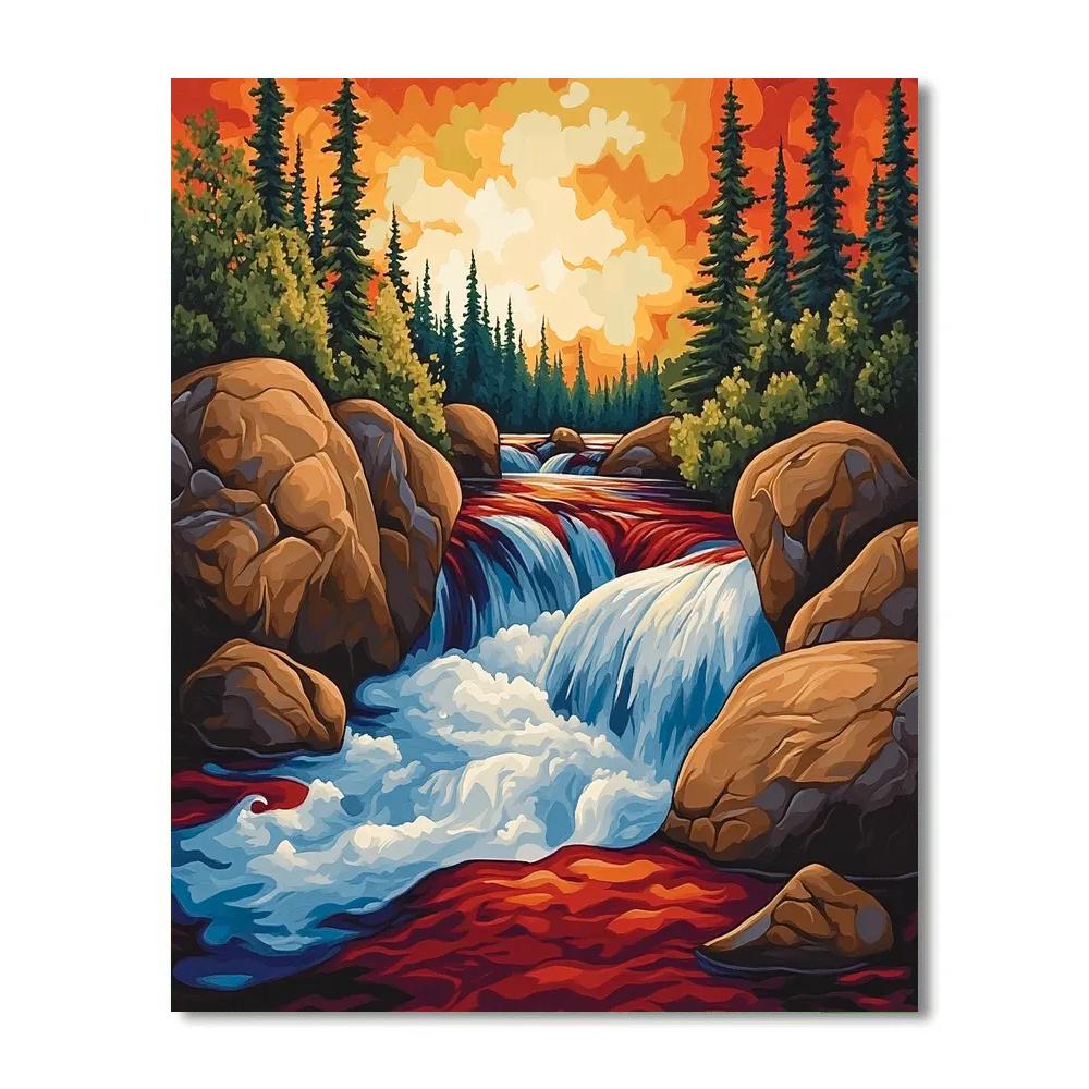 A.Y. Jackson Inspired Algonquin Rapids Rhythm Painting by numbers kit