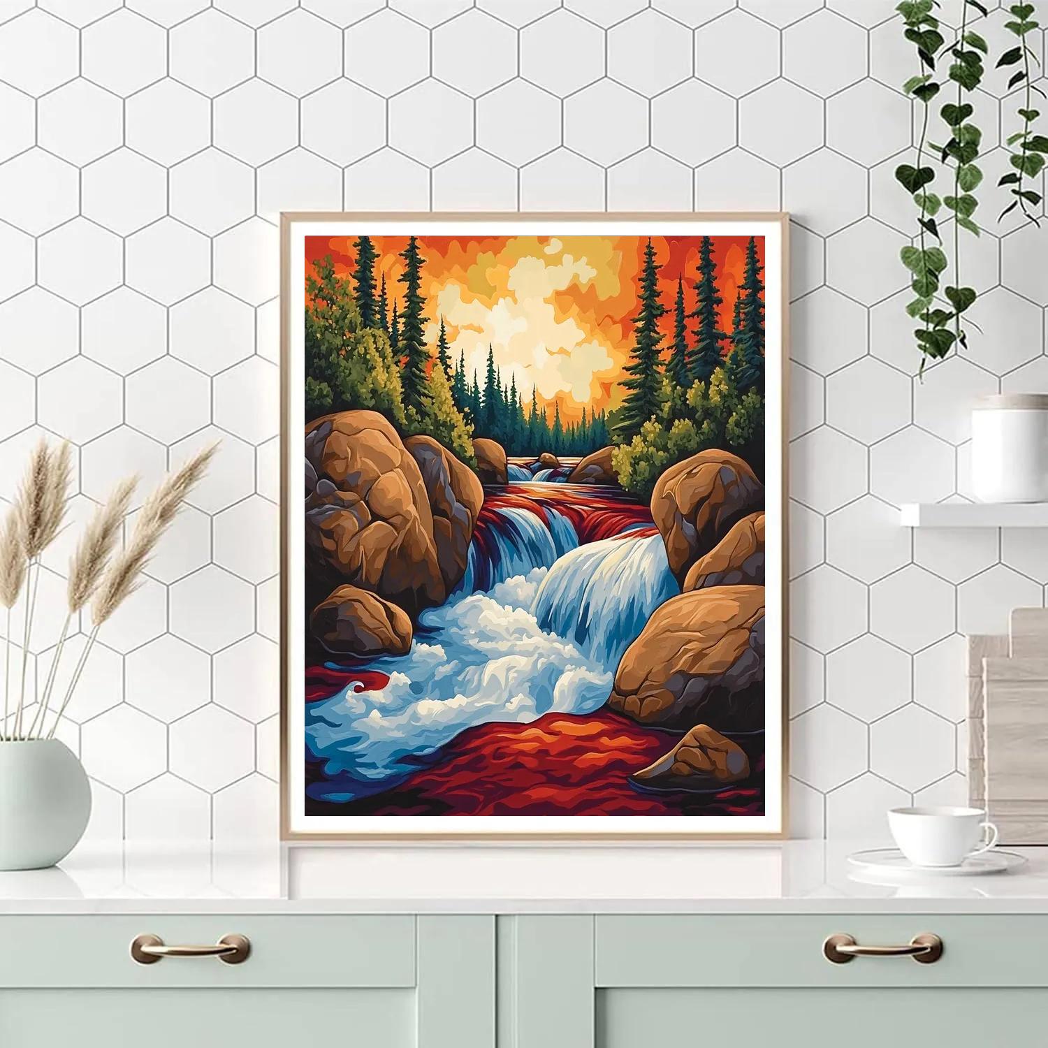 A.Y. Jackson Inspired Algonquin Rapids Rhythm Painting by numbers kit