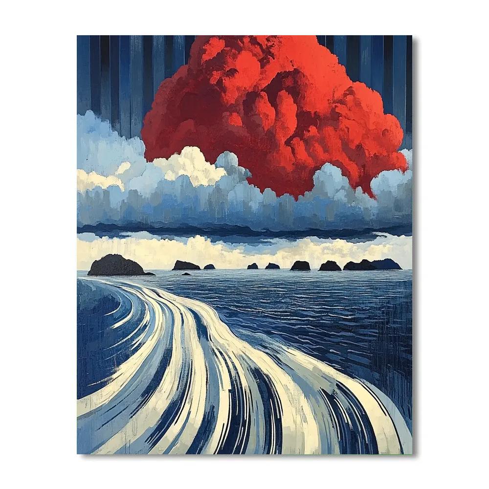 Arthur Lismer Inspired Storm Sky Over Rock Archipelago Paint by numbers art