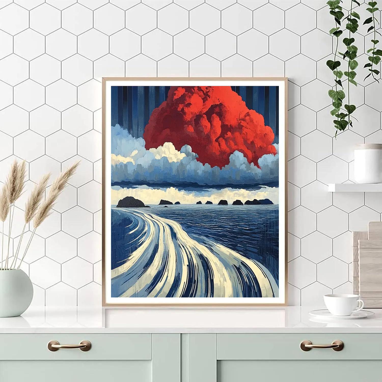 Arthur Lismer Inspired Storm Sky Over Rock Archipelago Paint by numbers art