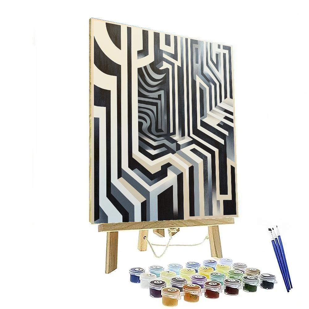 M.C. Escher Inspired Infinite Labyrinth Paint by numbers art