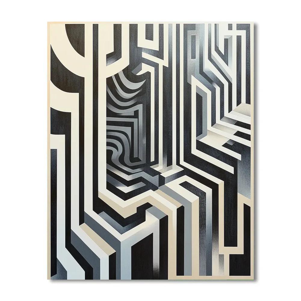 M.C. Escher Inspired Infinite Labyrinth Paint by numbers art