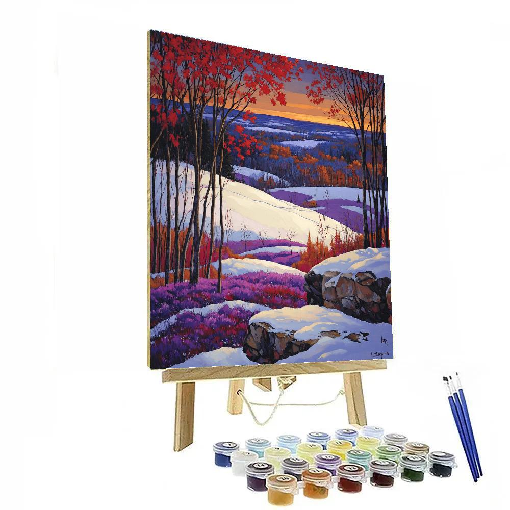 A.Y. Jackson Inspired Winter Village Lightless paint by numbers