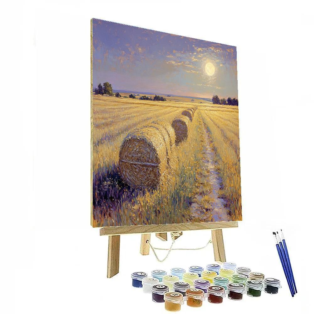 Claude Monet Inspired Haystacks Moonlit Dawn Number painting