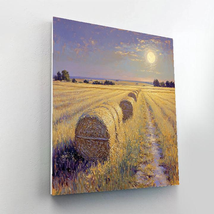Claude Monet Inspired Haystacks Moonlit Dawn Number painting
