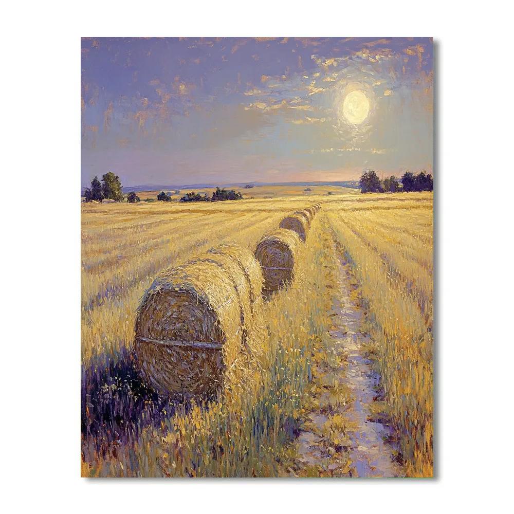 Claude Monet Inspired Haystacks Moonlit Dawn Number painting