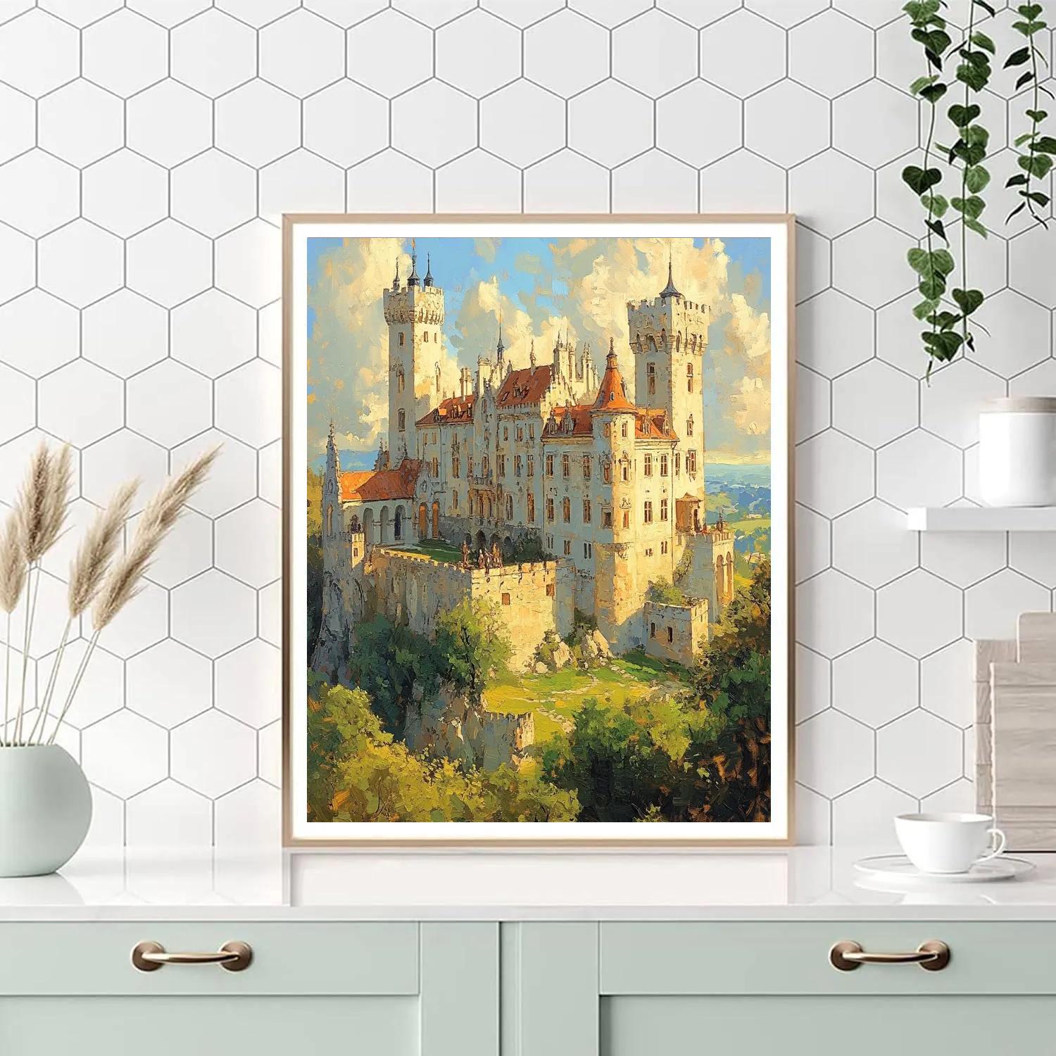 Renaissance Inspired Mythic Castle Numbered painting kits