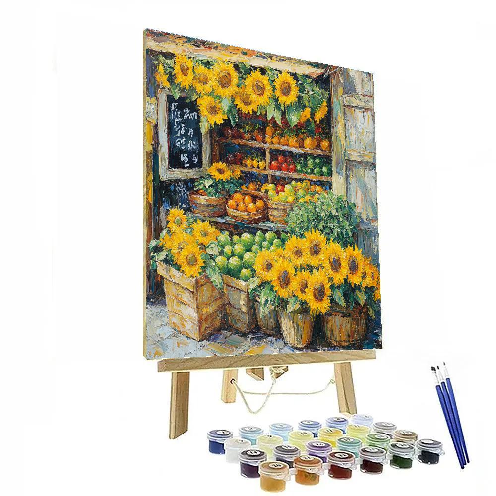 Van Gogh Inspired Sunflower Market Paint by numbers kits