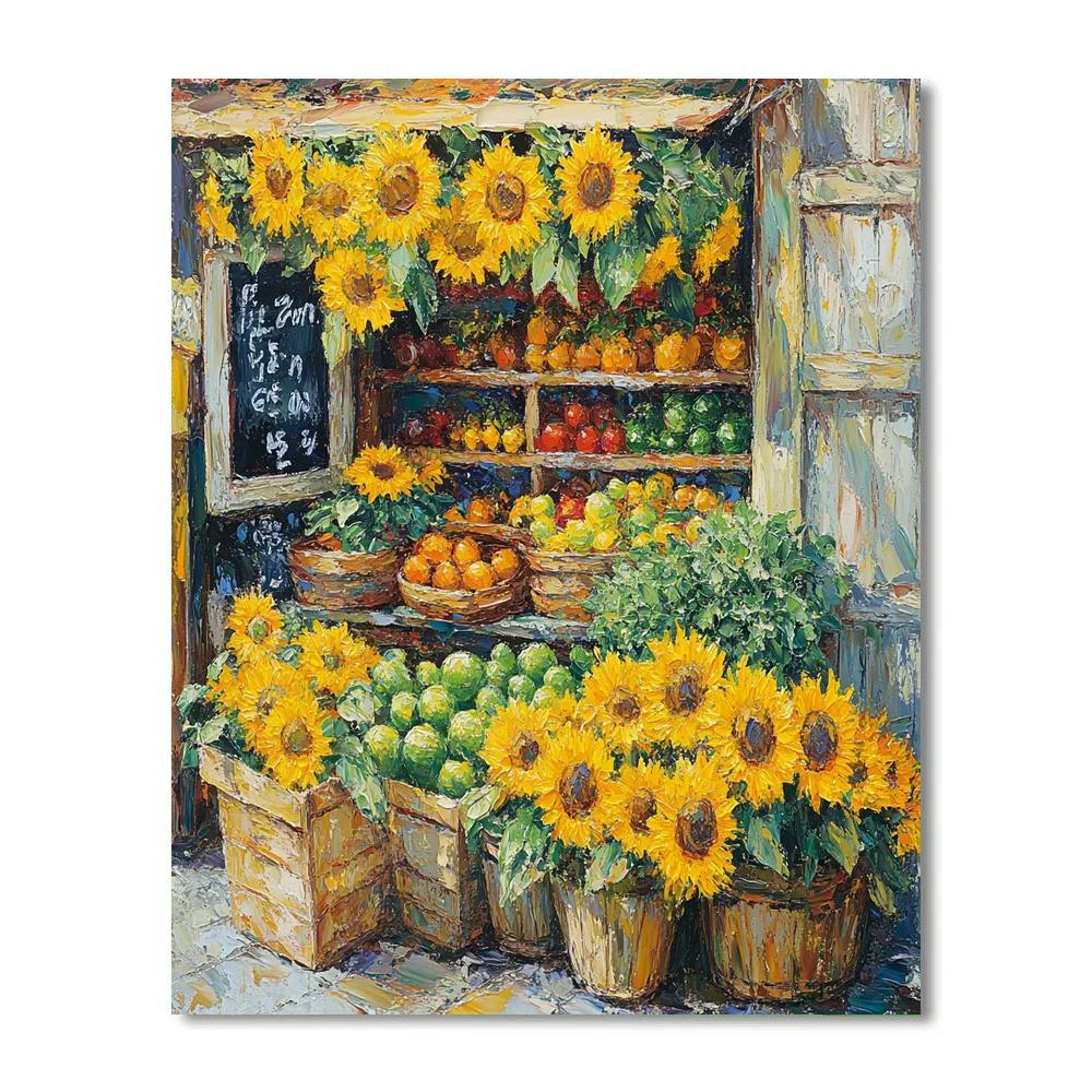 Van Gogh Inspired Sunflower Market Paint by numbers kits