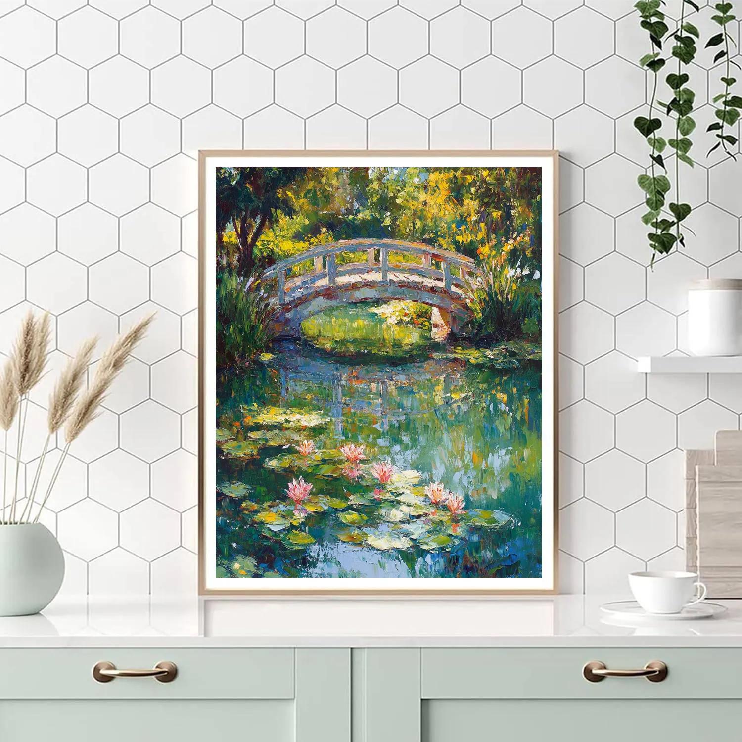 Claude Monet Inspired Giverny Bridge Late Afternoon Number painting