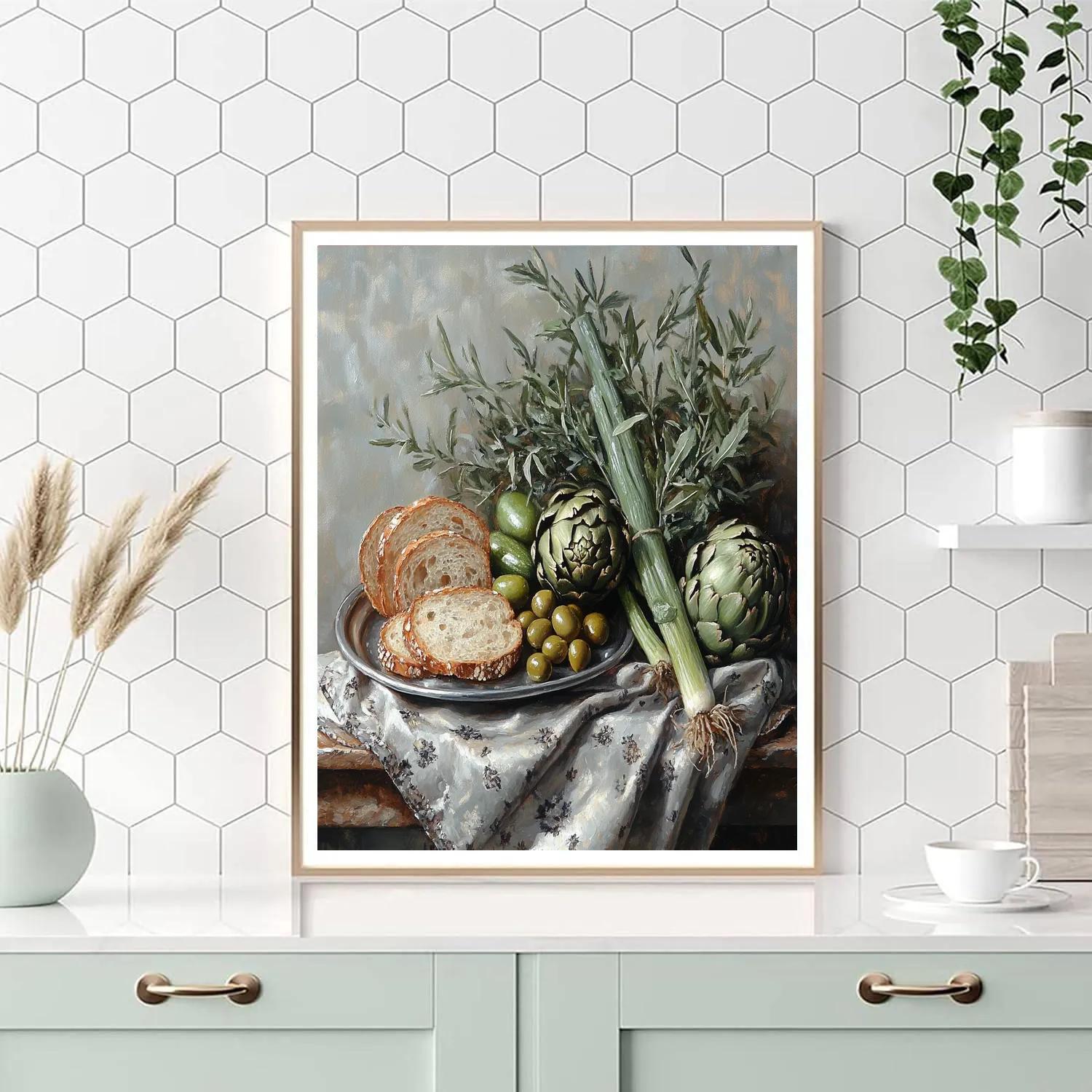 Diego Velazquez Inspired Market Vegetables With Pewter Plate paint by numbers
