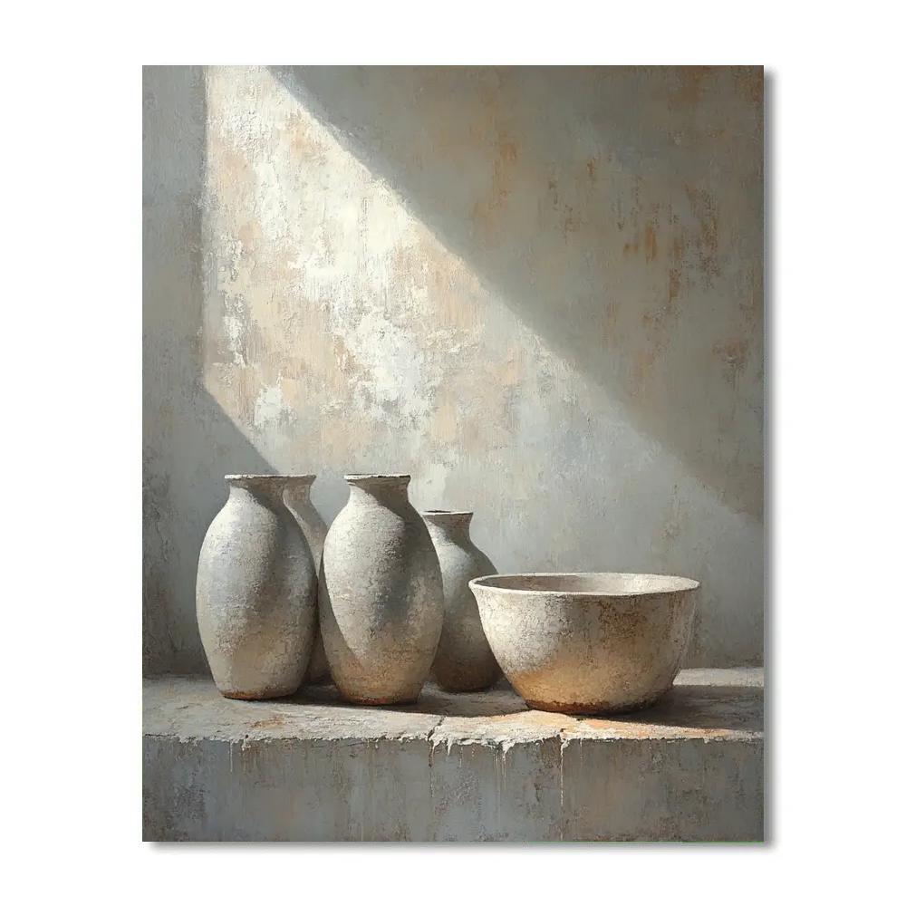 Diego Velazquez Inspired Ceramic Water Jars And Soft Light Number painting