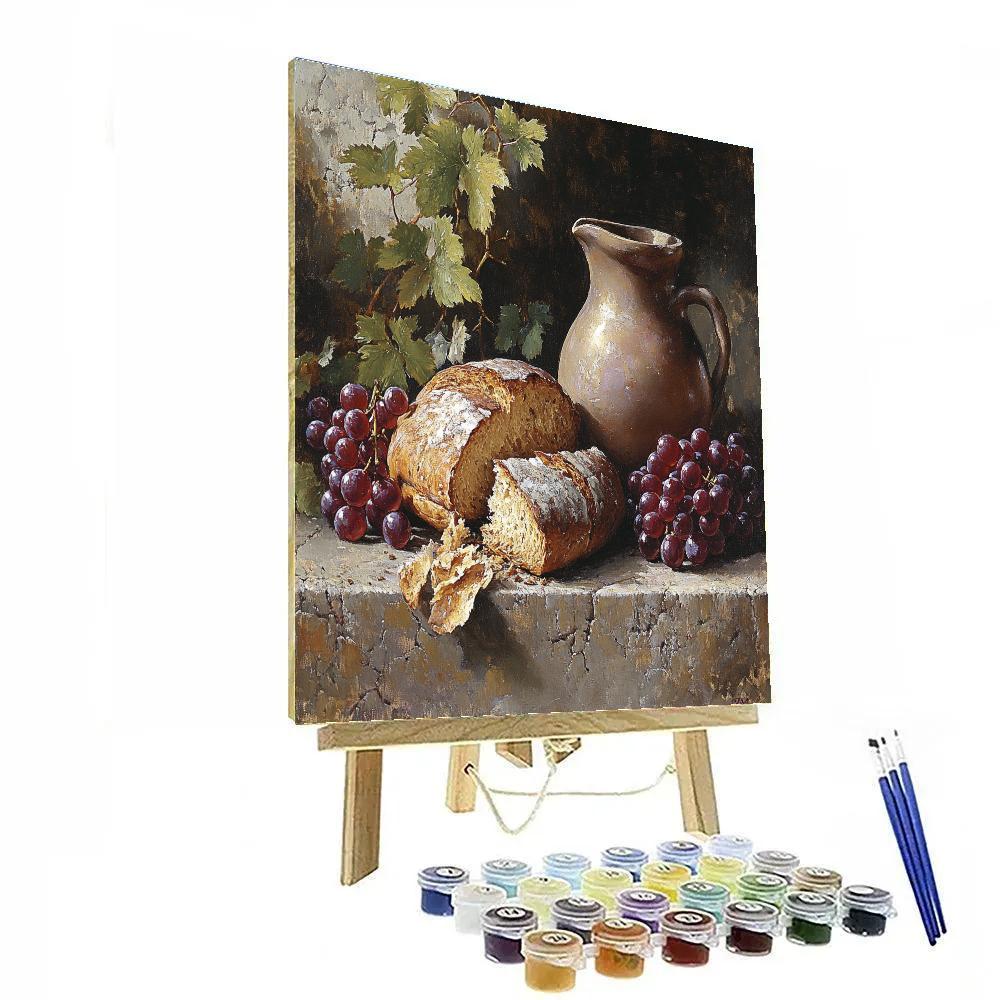 Diego Velazquez Inspired Bread Wine And Clay Composition paint by number