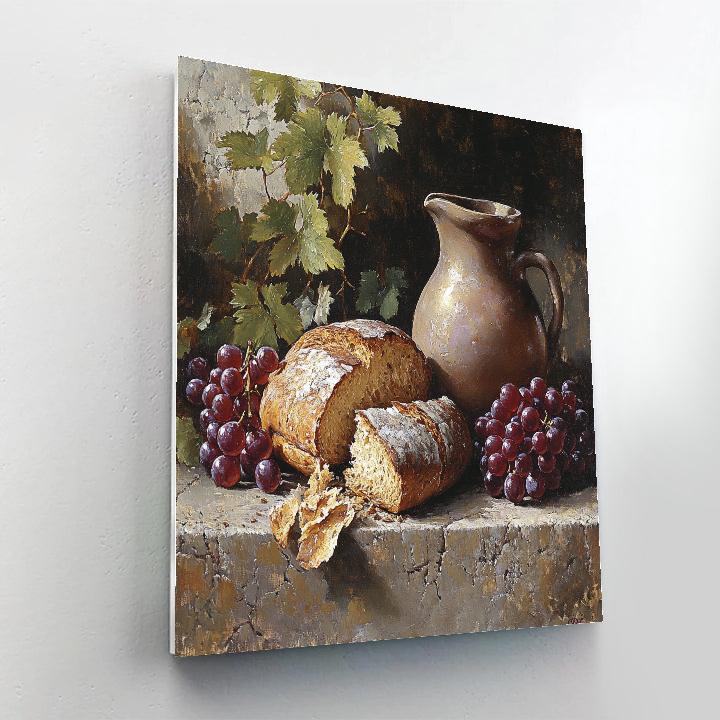 Diego Velazquez Inspired Bread Wine And Clay Composition paint by number