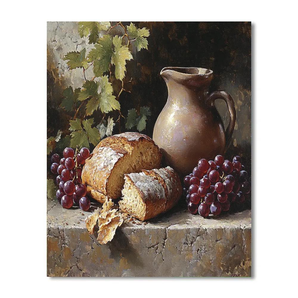 Diego Velazquez Inspired Bread Wine And Clay Composition paint by number