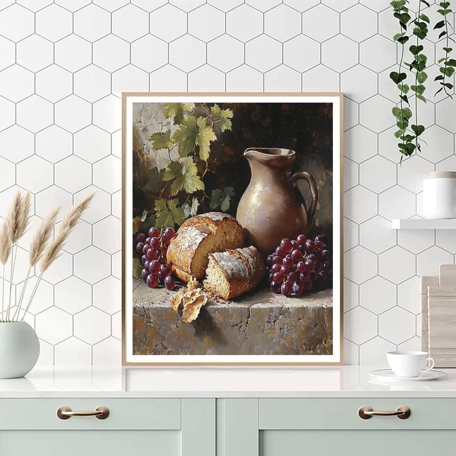 Diego Velazquez Inspired Bread Wine And Clay Composition paint by number