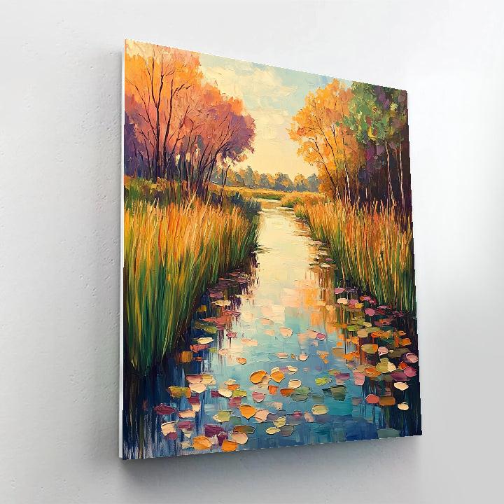 Claude Monet Inspired Autumnal Pond Serenity Painting by numbers kit