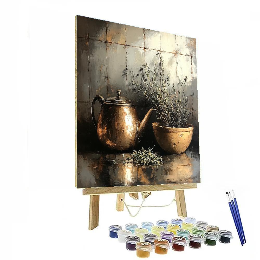 Diego Velazquez Inspired Copper Kettle And Dried Herbs Paint by numbers kits