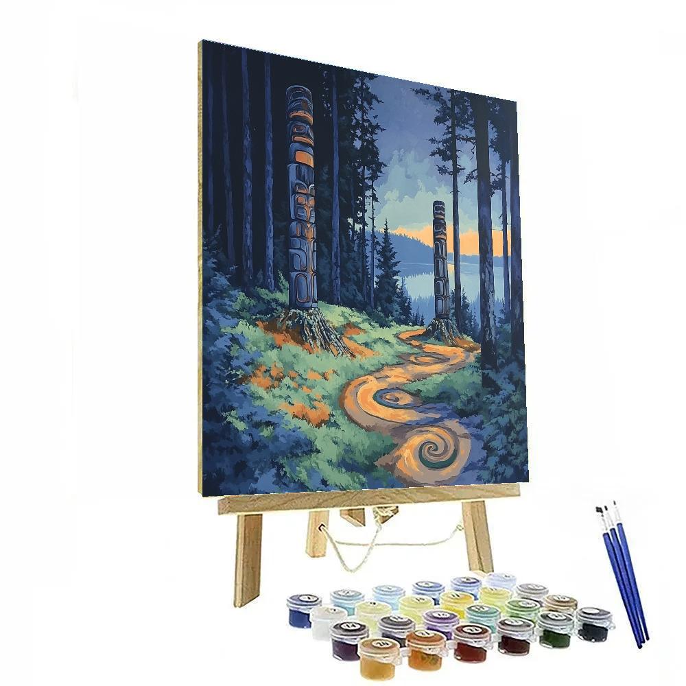 Emily Carr Inspired Totem Echoes painting number kit