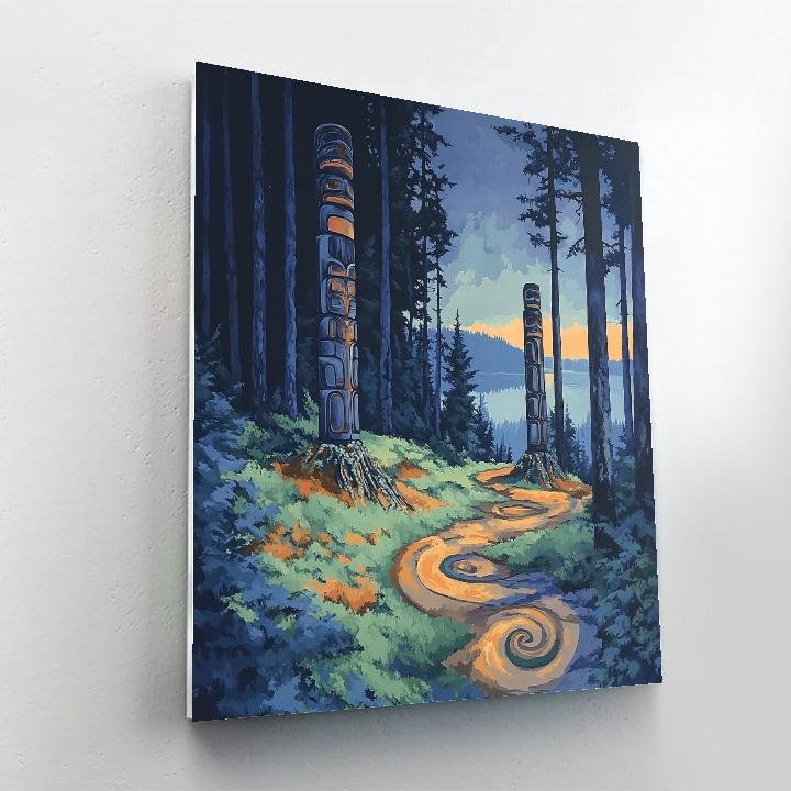 Emily Carr Inspired Totem Echoes painting number kit