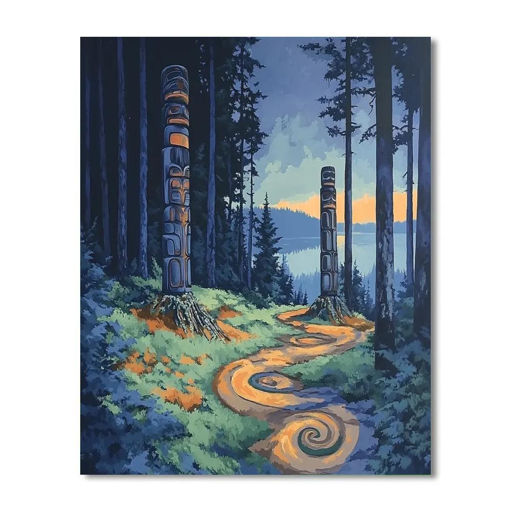 Emily Carr Inspired Totem Echoes painting number kit