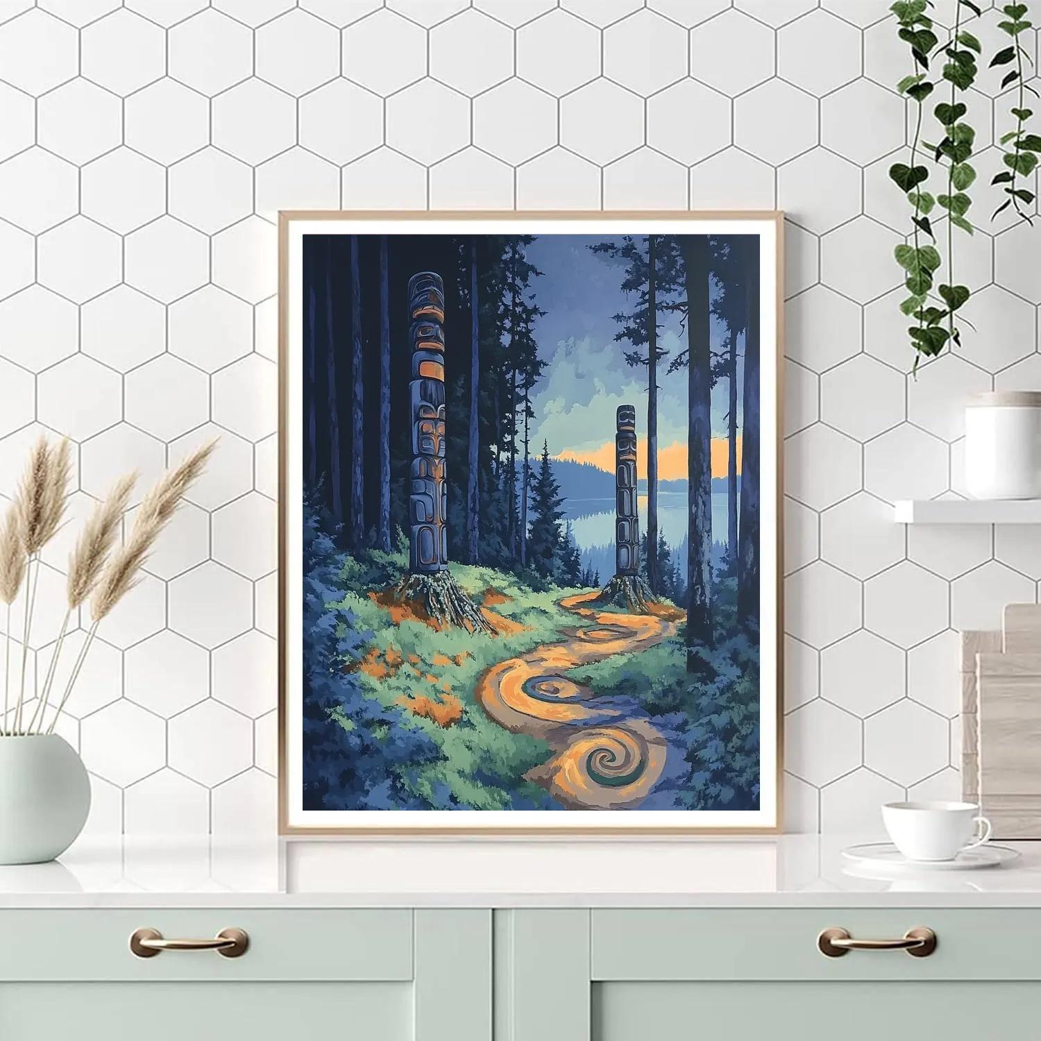 Emily Carr Inspired Totem Echoes painting number kit