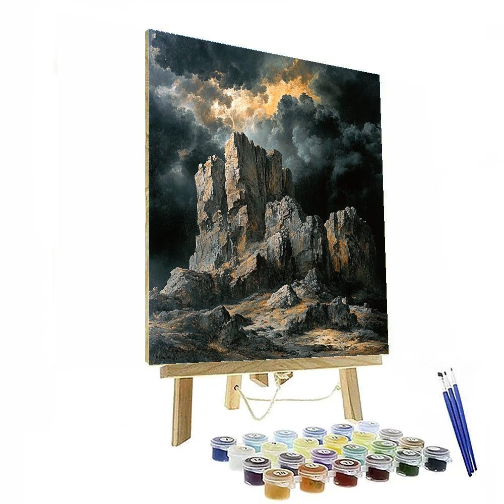 Francisco Goya Inspired Shadowed Crag Beneath Tempest Paint by numbers kits