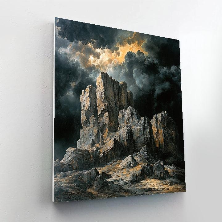 Francisco Goya Inspired Shadowed Crag Beneath Tempest Paint by numbers kits