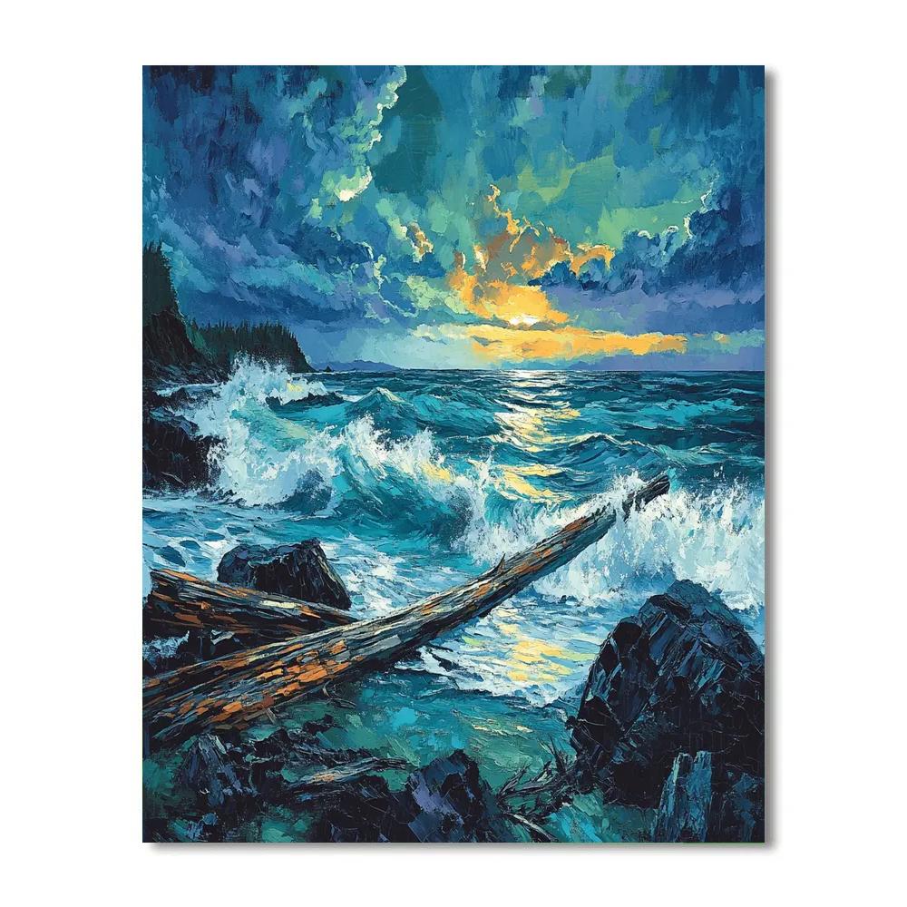 Emily Carr Inspired Coastal Tempest Paint by numbers art