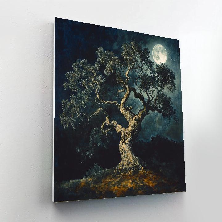 Francisco Goya Inspired Moonlit Gnarled Oak Silhouette Paint by numbers art