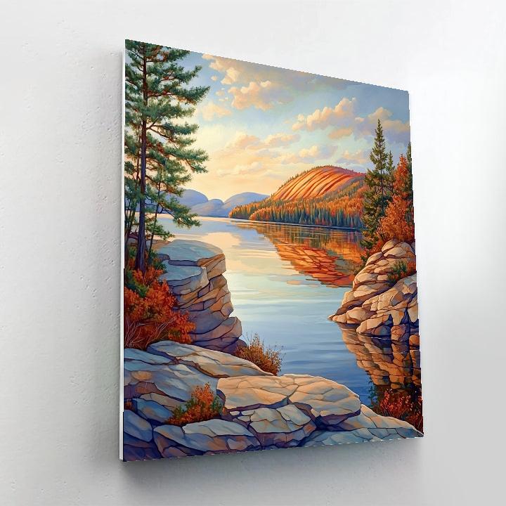 Franklin Carmichael Inspired Autumn Ridge Reflection Number painting