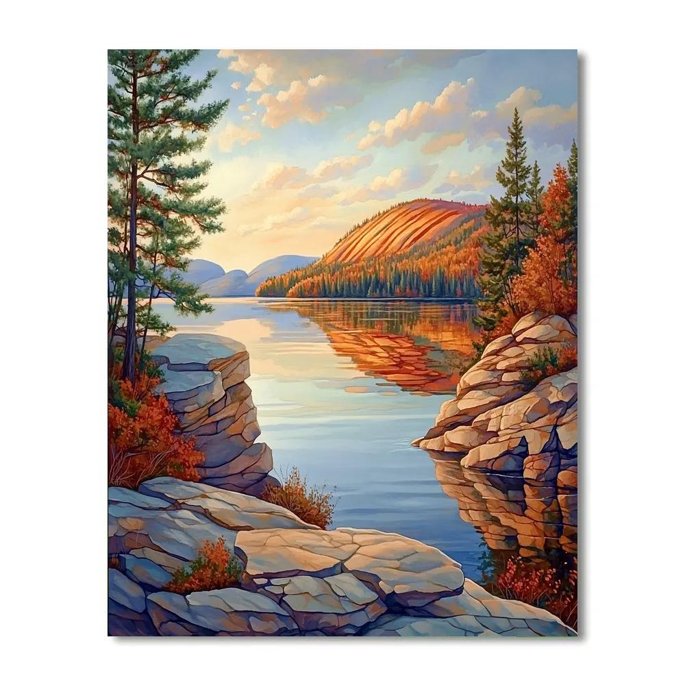 Franklin Carmichael Inspired Autumn Ridge Reflection Number painting