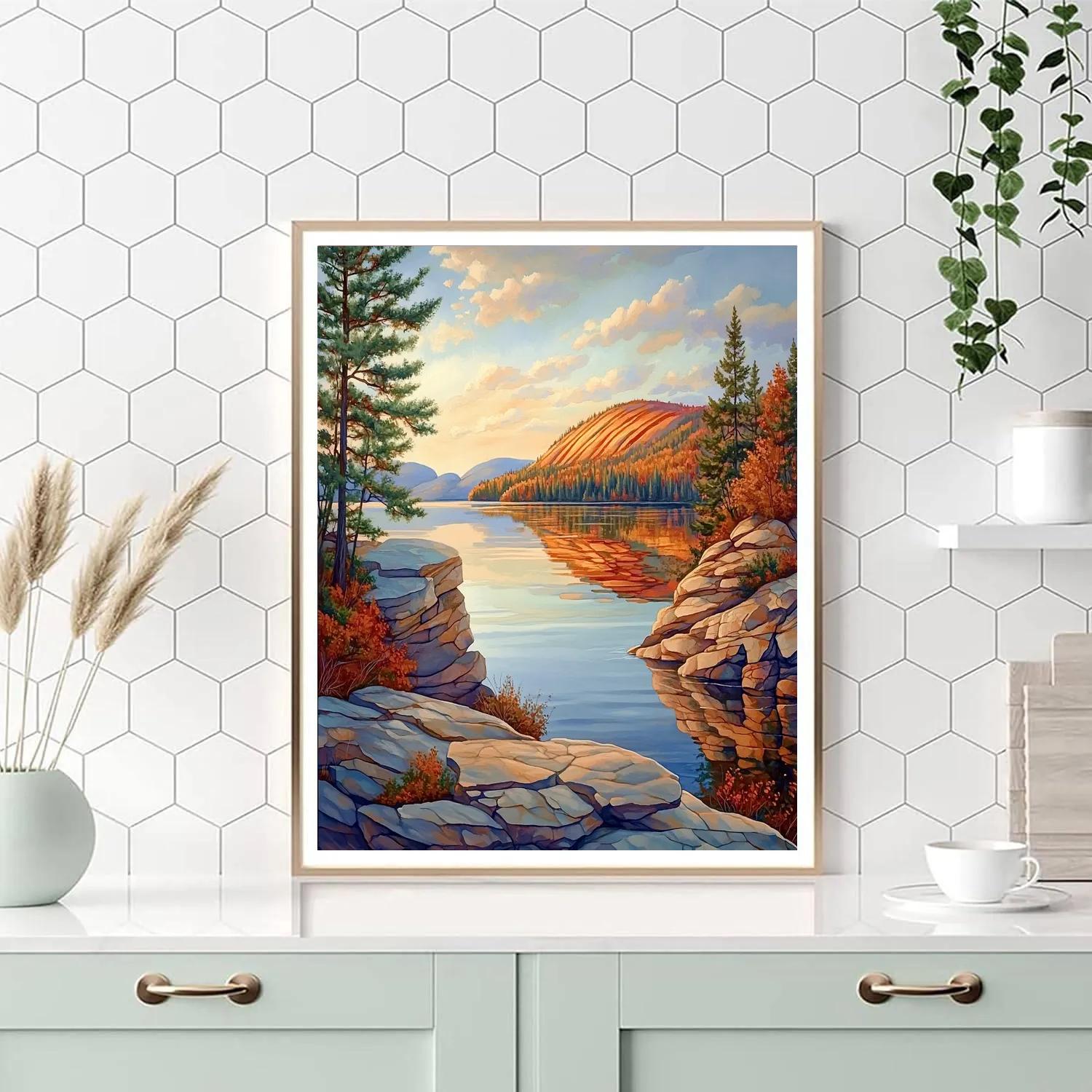 Franklin Carmichael Inspired Autumn Ridge Reflection Number painting