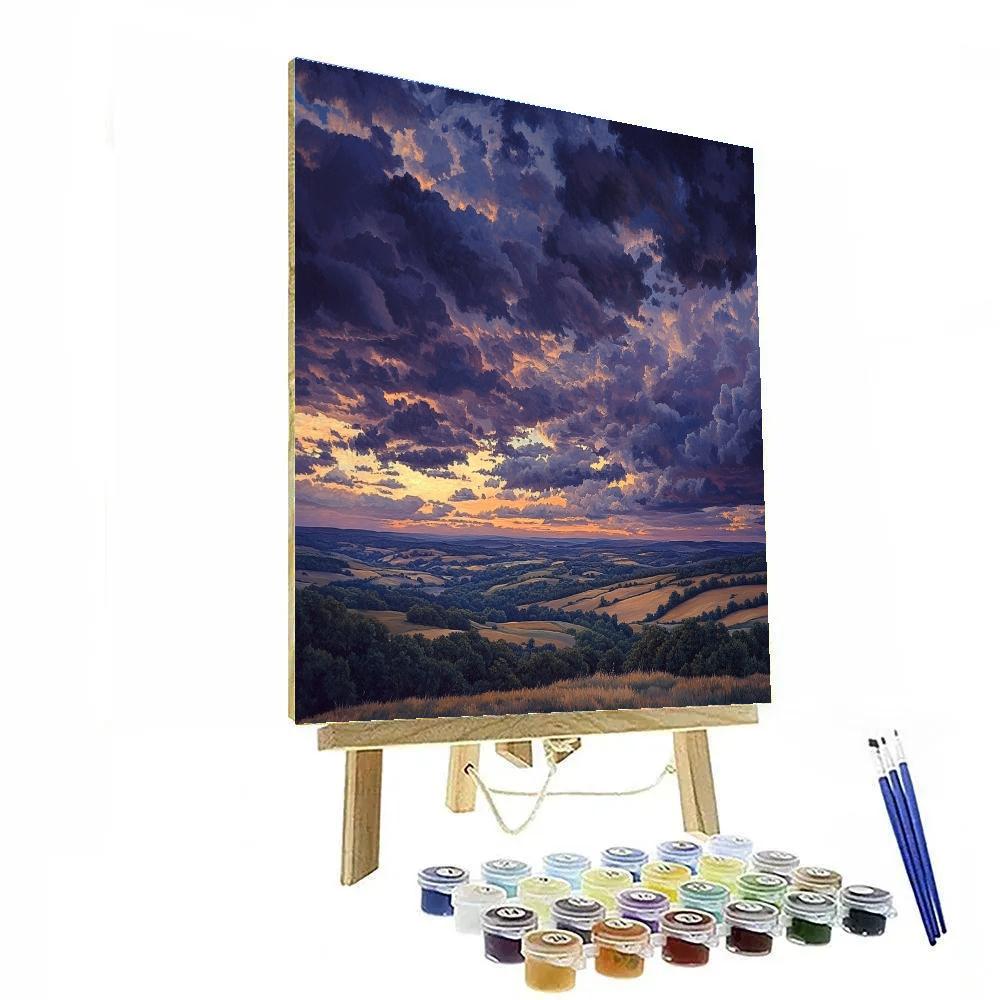Francisco Goya Inspired Twilight Vista With Ominous Clouds paint by numbers