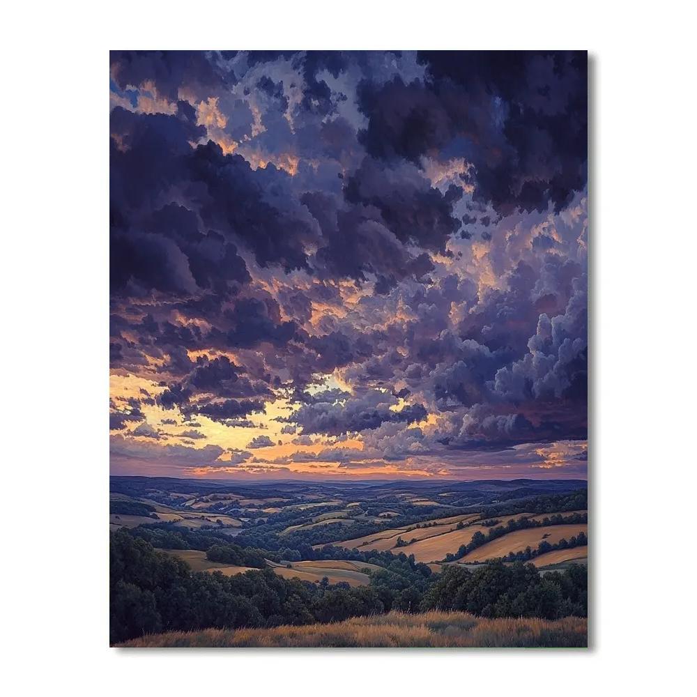 Francisco Goya Inspired Twilight Vista With Ominous Clouds paint by numbers