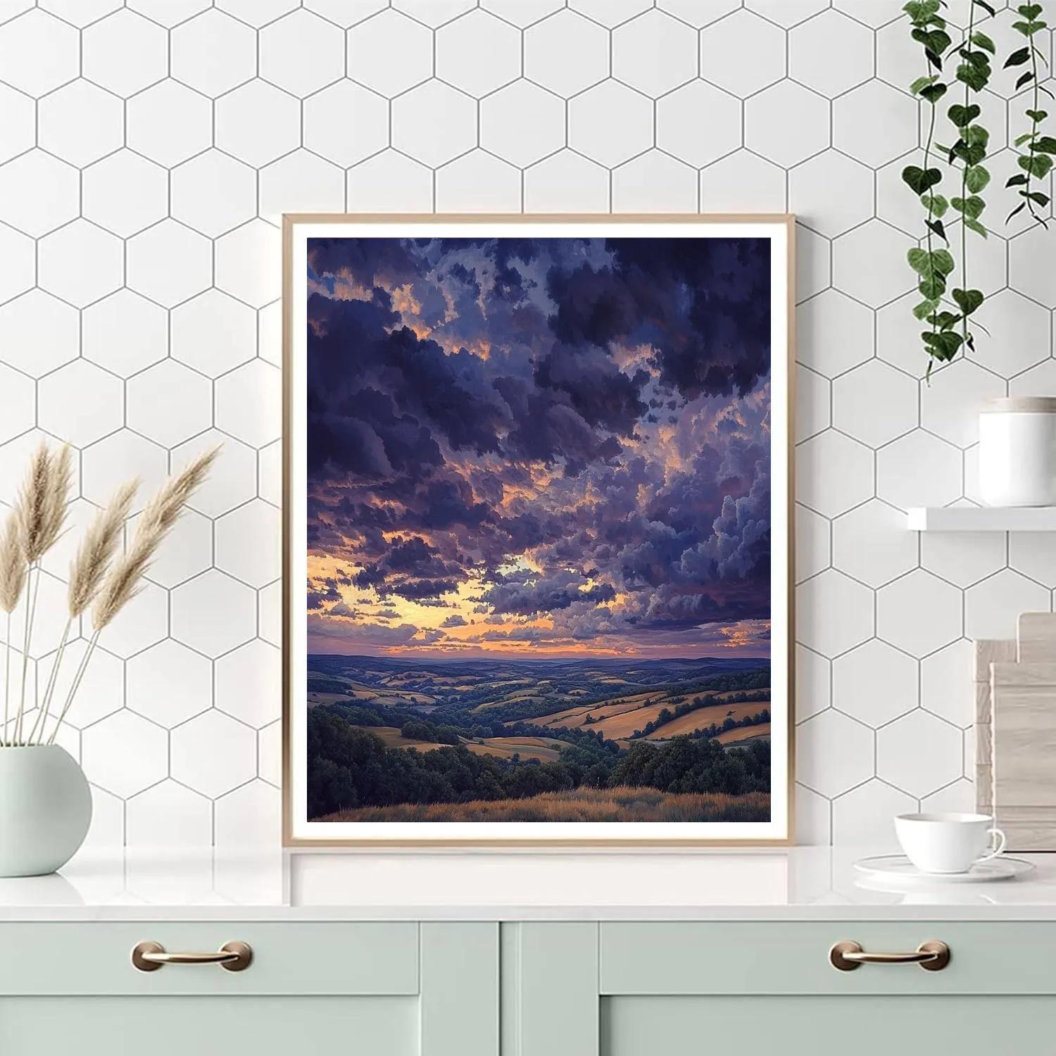 Francisco Goya Inspired Twilight Vista With Ominous Clouds paint by numbers