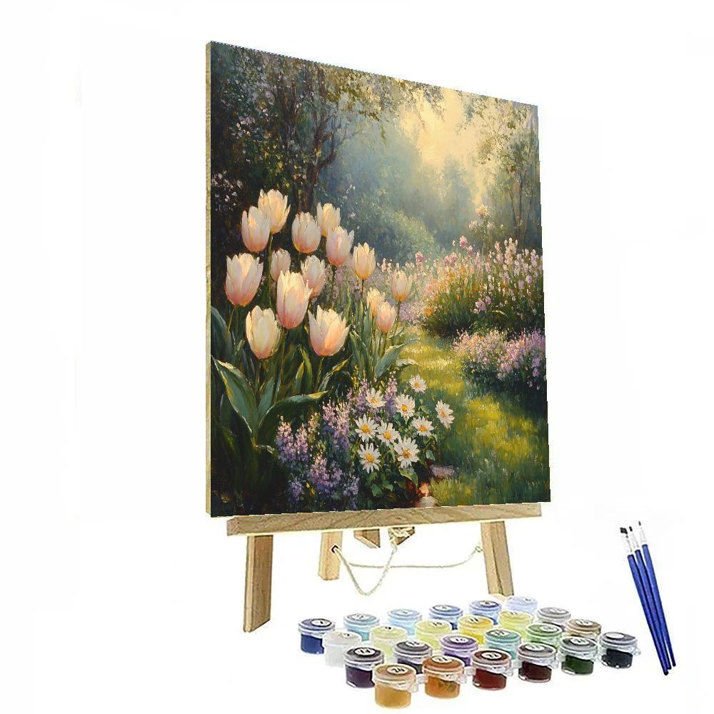 Monet Inspired Morning Garden Flowers DIY paint by numbers